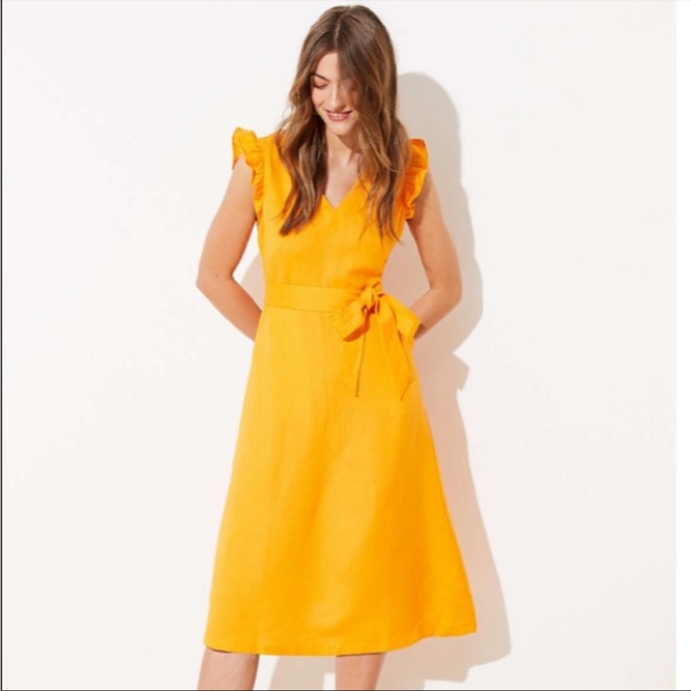 NWT Loft dress with flutter sleeves, cut-out back detail